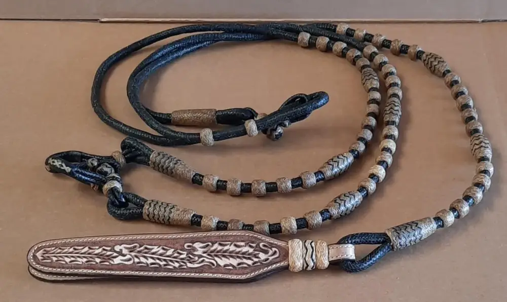Cattlemans High Quality Romal Reins black/caramel Kostenfreie Lieferung
