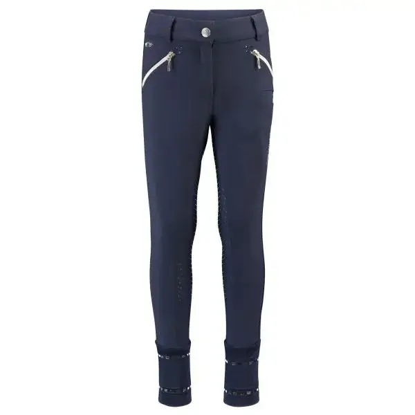 Finale Aktion Silikonvollbesatzreithose HVPJune Girls für Kinder, Navy