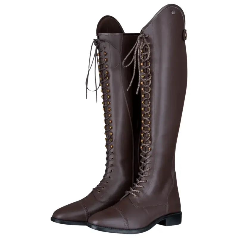Abverkauf Reitstiefel Damen Portland Polo, mit Schnürung, Braun