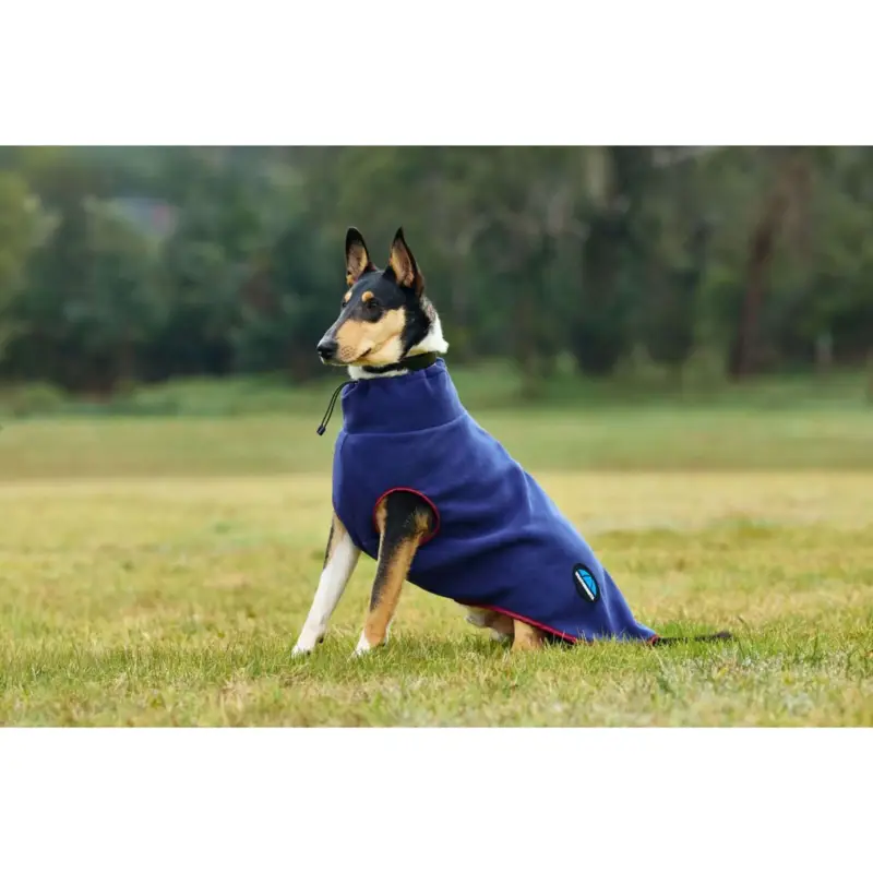 WeatherBeeta Hundedecke ComFiTec Fleece Zip Navy/Burgundy Versand Am Gleichen Tag