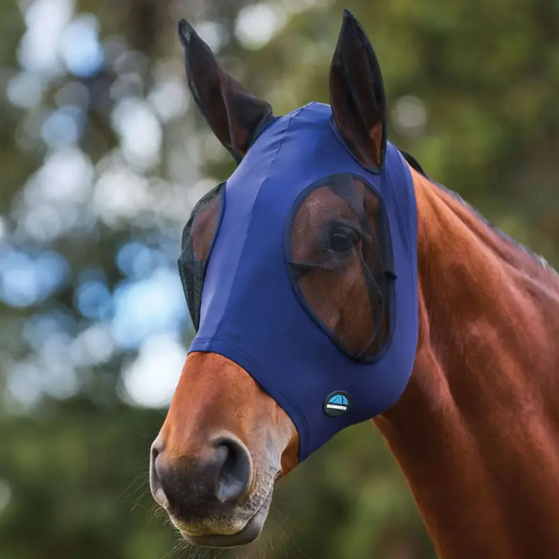 Versand Am Gleichen Tag WeatherBeeta Fliegenmaske ComFiTec Stretch mit Ohren Navy/Schwarz