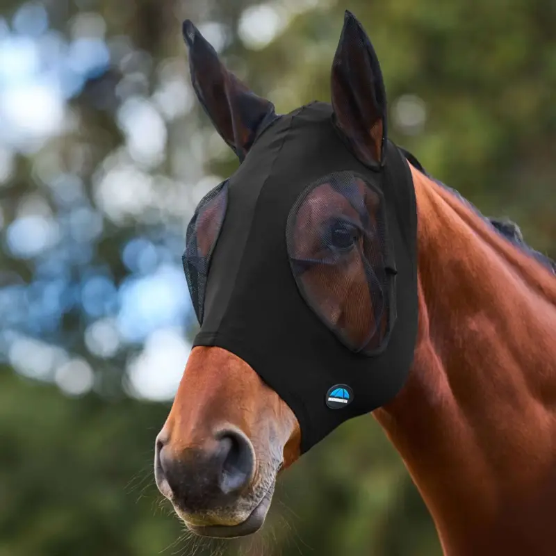 Ausverkauf WeatherBeeta Fliegenmaske ComFiTec Stretch mit Ohren Schwarz/Schwarz