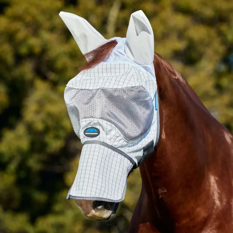 WeatherBeeta Fliegenmaske Hybrid mit Ohren und Nase Weiß/Charcoal Sichere Zahlung