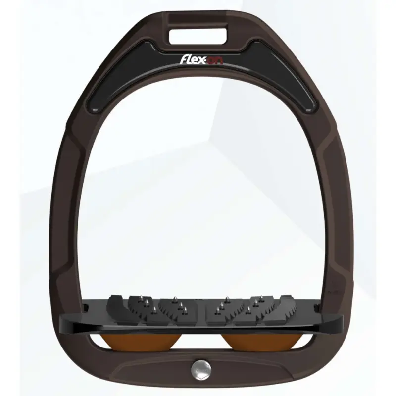 Flex-On Steigbügel Green Composite Inclined Ultra Grip Braun/Schwarz/Braun Beliebt