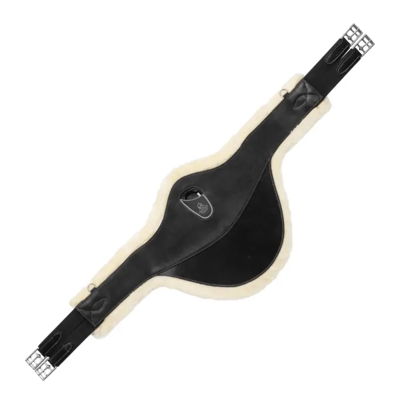 Echt Stollengurt mit abnehmbarem Fell, Black
