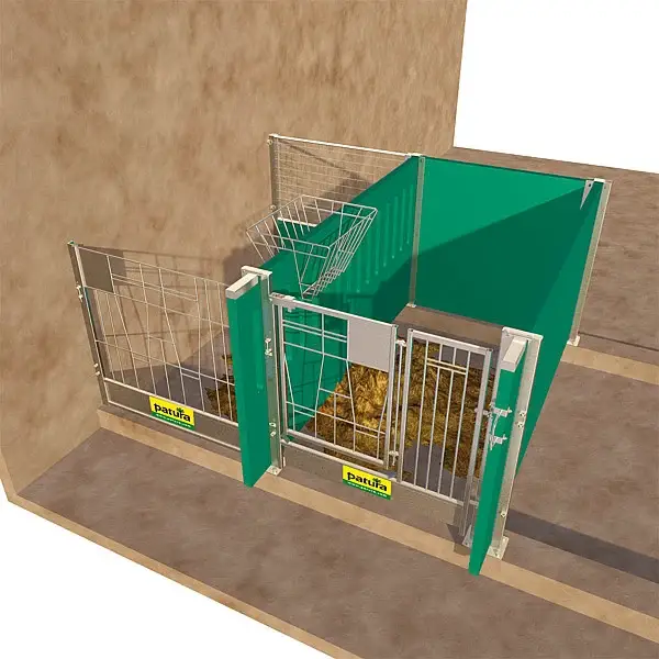 Top-Angebot Seitenwand mit Öffnungen für Kälberbox 1,20 x 2,55 m