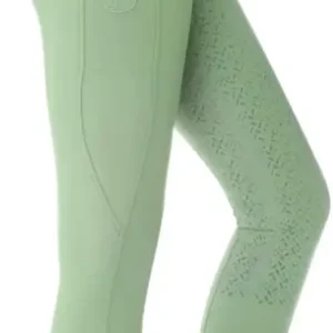 Silikonvollbesatzreithose High Waist Glitter Design 2.0 für Damen, Basil Geprüft