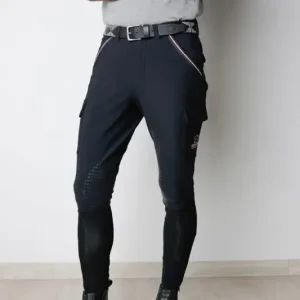 Sonderangebot Silikonkniebesatzreithose RidersTec® High Performance für Herren, Black