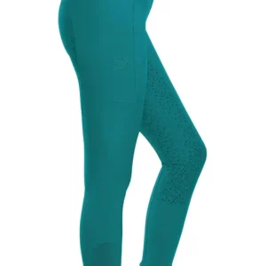 Silikonvollbesatzreithose High Waist 2.0 für Damen, Ocean Depths Zertifiziert