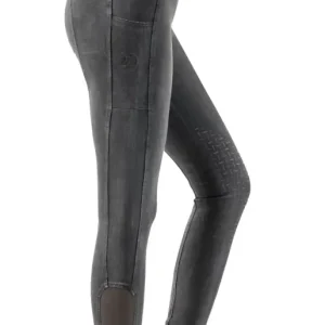 Jeansreitleggings mit Silikonkniebesatz für Damen, Grey Echt