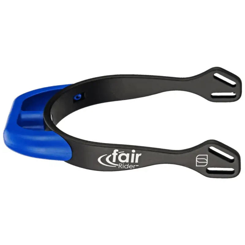 Garantierte Lieferung fairRider Sporen - Aluminium schwarz, Hals 20mm blau rund abgeflacht, Schwarz