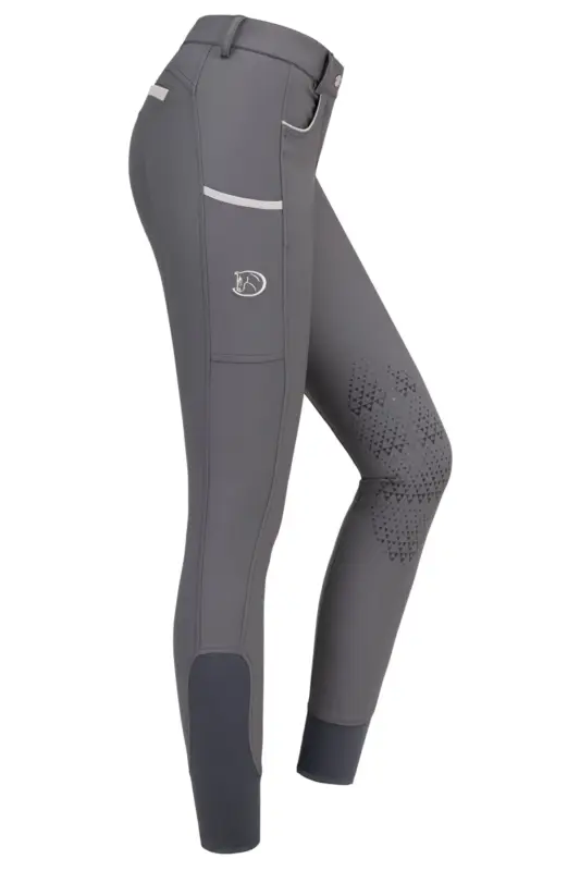 Silikonkniebesatzreithose Silver Design 2.0 für Damen, Dark Grey Preiswert