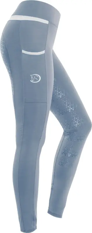 Reitleggings Silver Design mit Silikonvollbesatz für Damen, Vintage Indigo Heißes Angebot