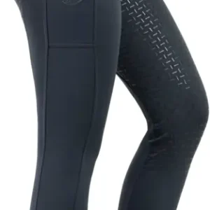 Winterreithose All-Season High Waist recycelt mit Silikonvollbesatz für Damen, Dark Slate Echt