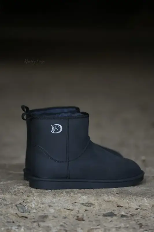 Kostenloser Rückversand Gefütterte Gummi-Winterboots Low für Damen, Schwarz