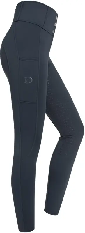 Schnäppchen Winterreithose All-Season High-High-Waist recycelt mit Silikonvollbesatz für Damen, Blue Nights