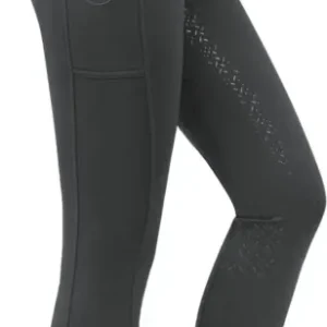Winterreithose All-Season High Waist mit Silikonvollbesatz für Damen, Dark Grey Preis Gesenkt