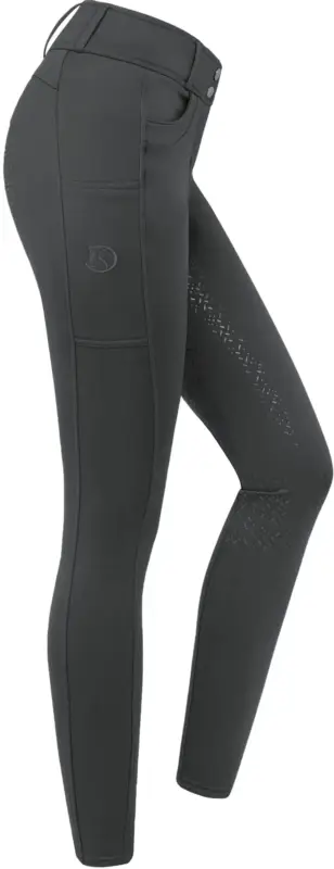 Winterreithose All-Season High Waist mit Silikonvollbesatz für Damen, Dark Grey Preis Gesenkt