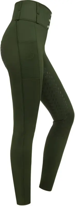 Winterreithose All-Season High-High-Waist mit Silikonvollbesatz für Damen, Forestnight Echt