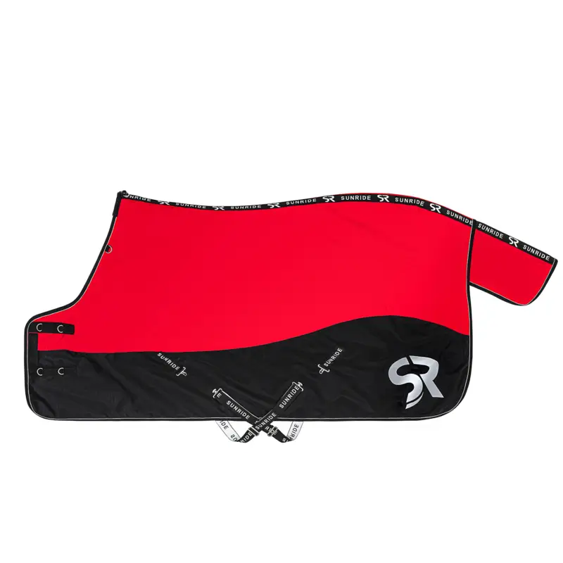Sunride Stalldecke Helsinki 250g - schwarz/rot, 135 cm Letzte Chance