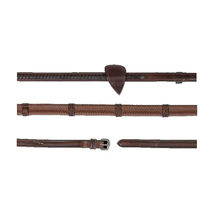Beliebt Dyon 1/2Gummizügel mit 7 Lederstegen und geflochtener Ausführung (13mm)- braun, Cob
