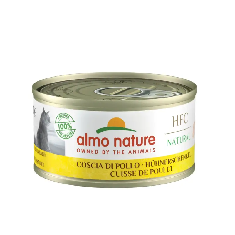 Aktuell Almo nature HFC Natural Nassfutter Katze Hühnerschenkel 24x70 g