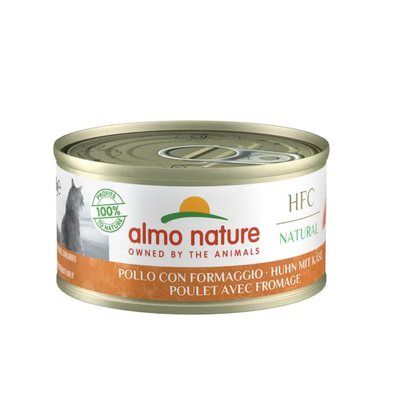 Preisknaller Almo nature HFC Natural Nassfutter Katze Huhn und Käse 24x70 g
