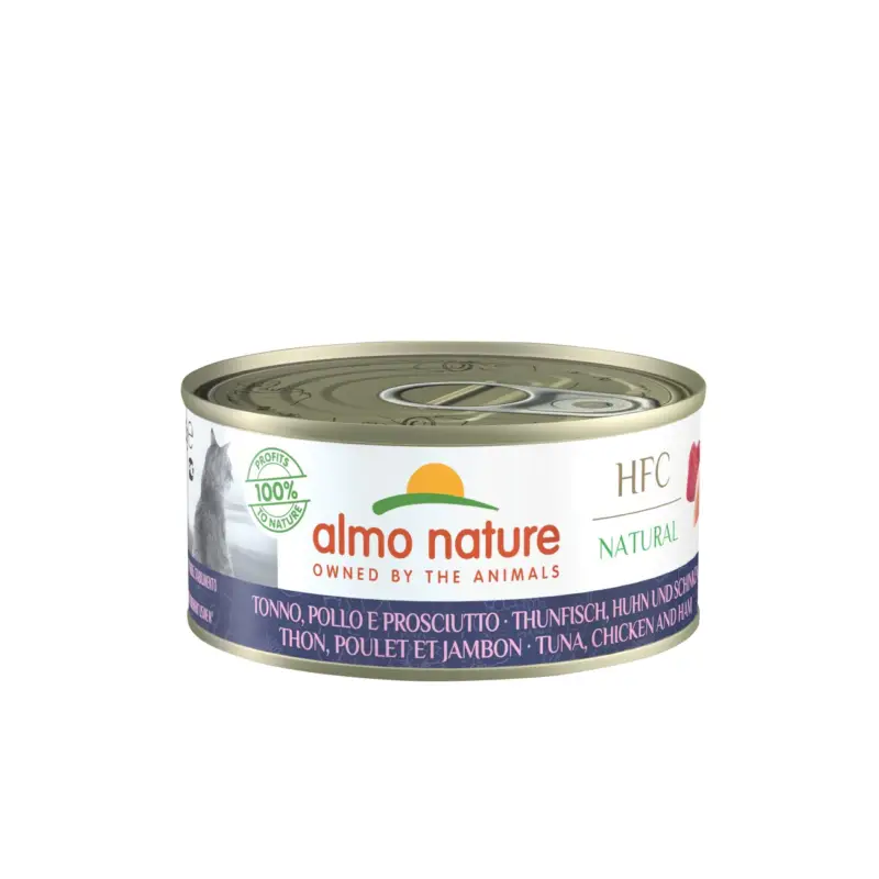 Sofort Bestellen Almo nature HFC Natural Nassfutter Katze Thunfisch, Huhn und Schinken 24x150 g