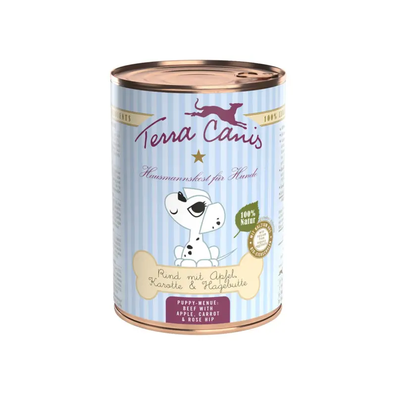 Top-Angebot Terra Canis Welpe 6x400g Rind mit Apfel, Karotte und Hagebutte