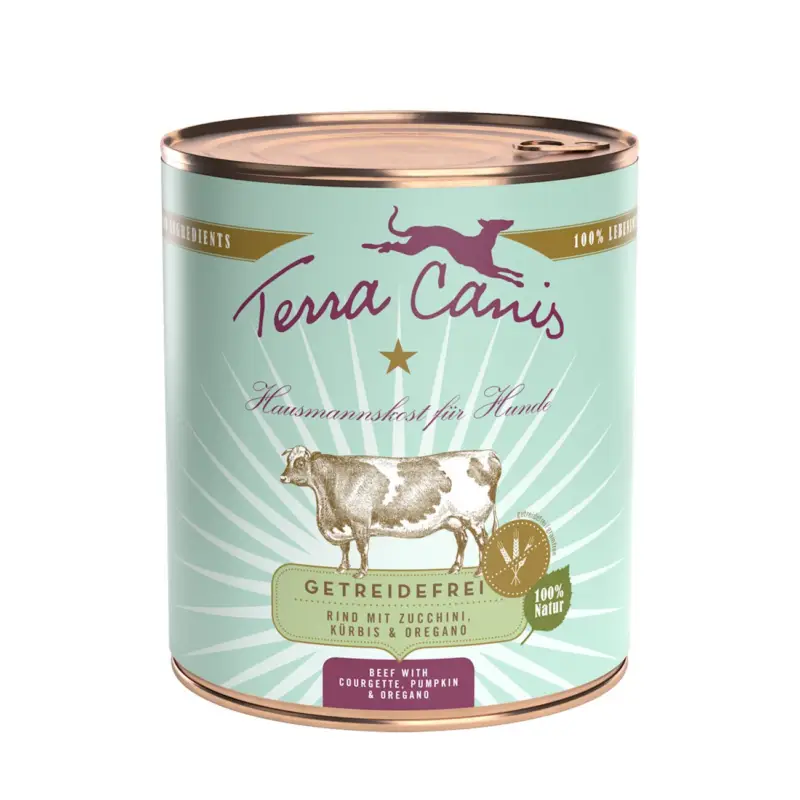 Terra Canis Getreidefrei Adult Rind mit Zucchini, Kürbis und Oregano 6x800 g Rabatt