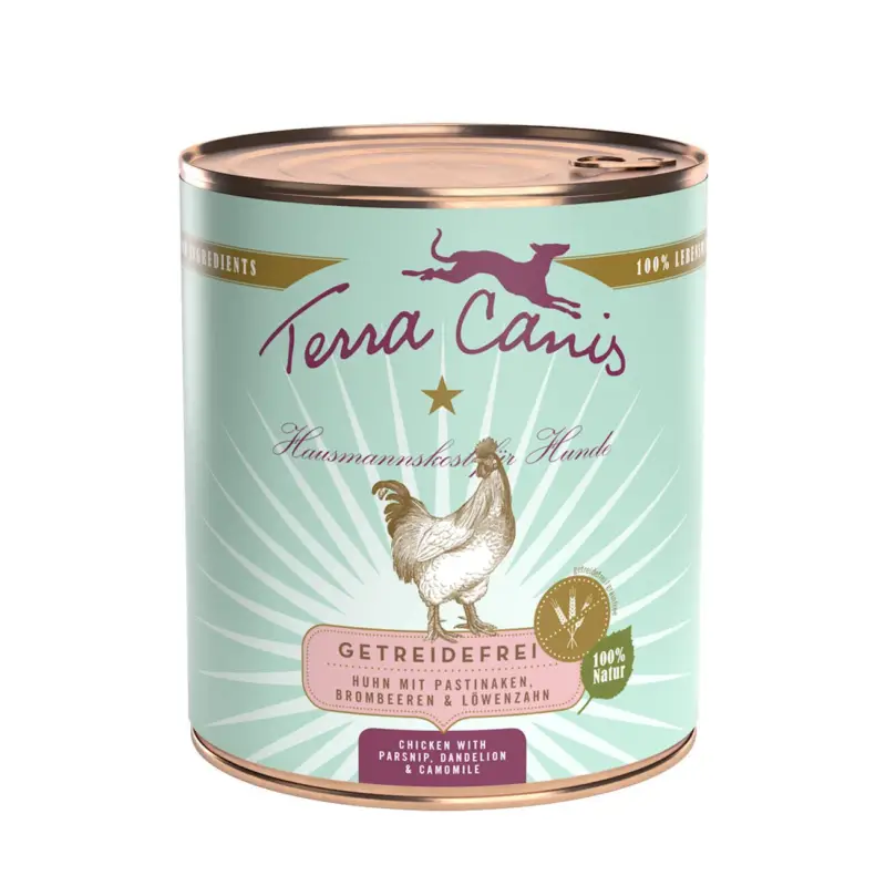 Sonderangebot Terra Canis Getreidefrei Adult Huhn mit Pastinaken, Brombeeren und Löwenzahn 6x800 g