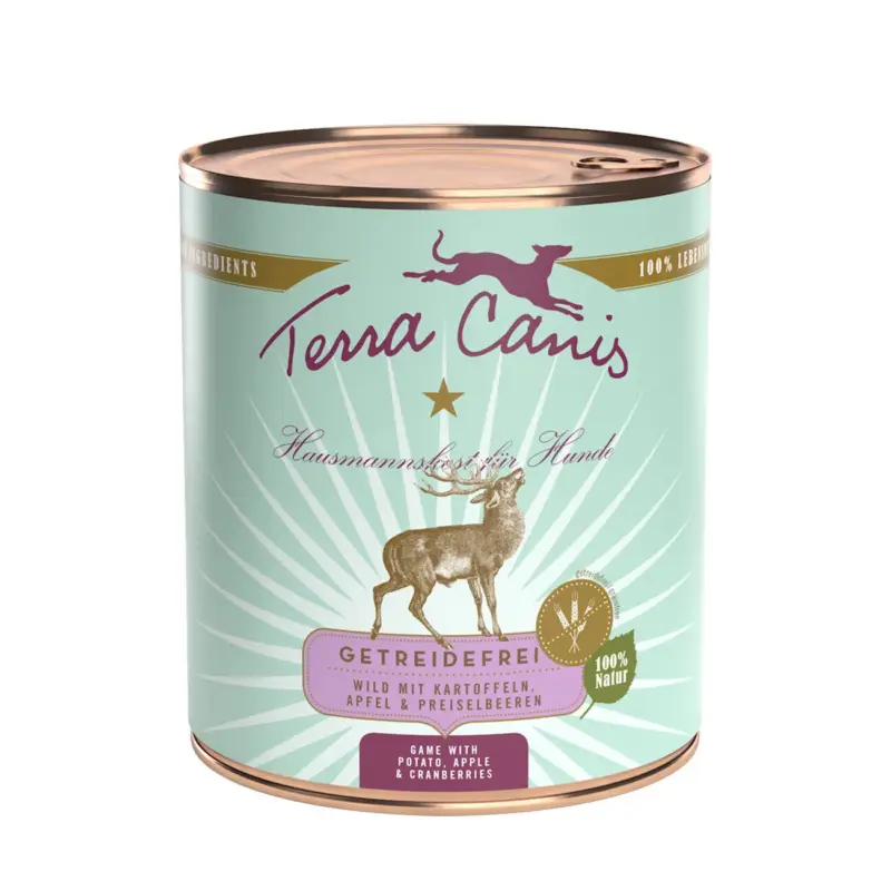 Terra Canis Getreidefrei Adult Wild mit Kartoffeln, Apfel und Preiselbeeren 6x400 g Neu