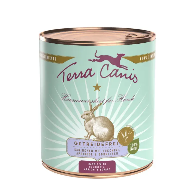 Wochenendangebot Terra Canis Getreidefrei Adult 6x800g Kaninchen mit Zucchini, Aprikose und Borretsch