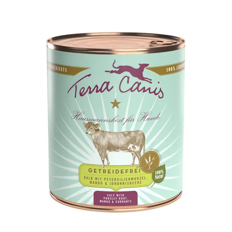 Terra Canis Getreidefrei Adult 6x800g Kalb mit Petersilienwurzel, Mango und Johannisbeere Top-Seller