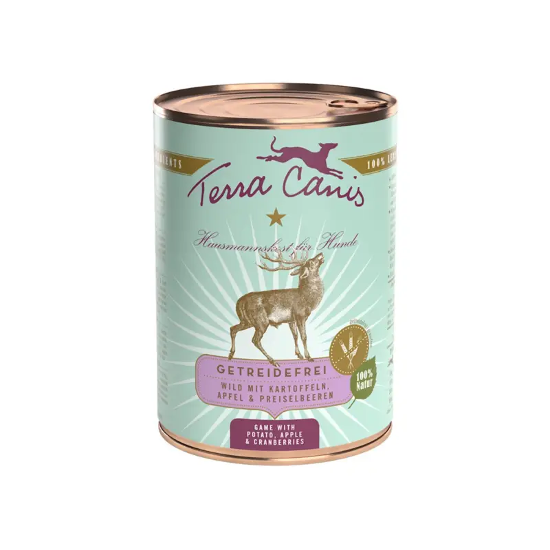 Terra Canis Getreidefrei Adult Wild mit Kartoffeln, Apfel und Preiselbeeren 6x400 g Neue Ware