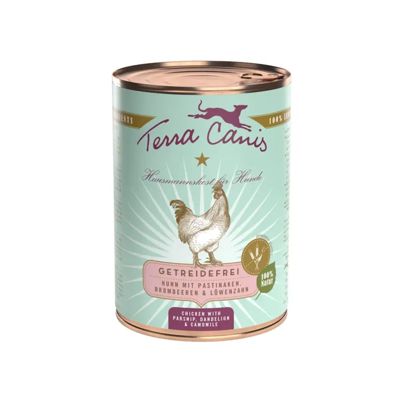 Neu Terra Canis Getreidefrei Adult Huhn mit Pastinaken, Brombeeren und Löwenzahn 6x400 g