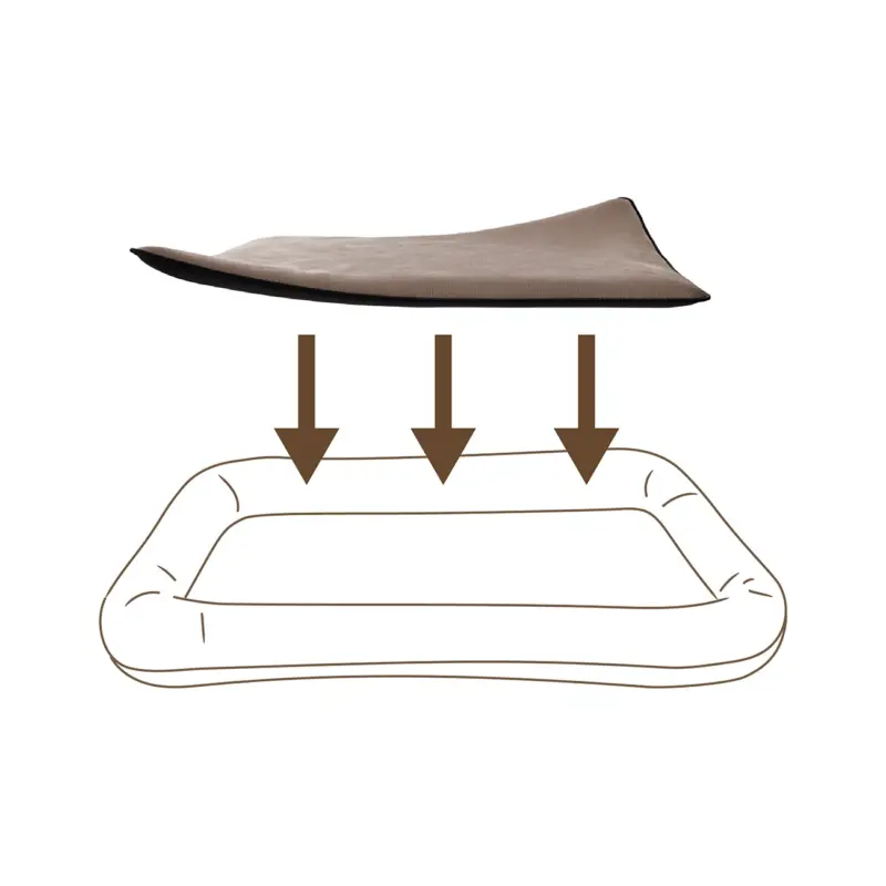 Jetzt Kaufen Knuffelwuff kuschelige Einlage Teddy für Hundebett Form: Globetrotter braun XXXL