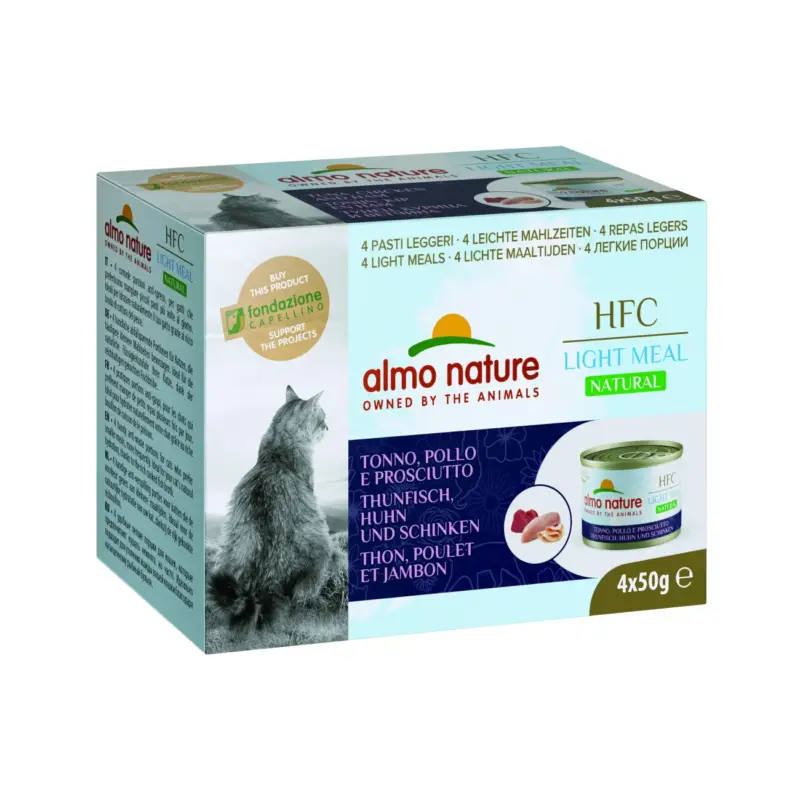 Aktuell Almo nature HFC Natural Light Meal 4x50 g Thunfisch, Huhn und Schinken