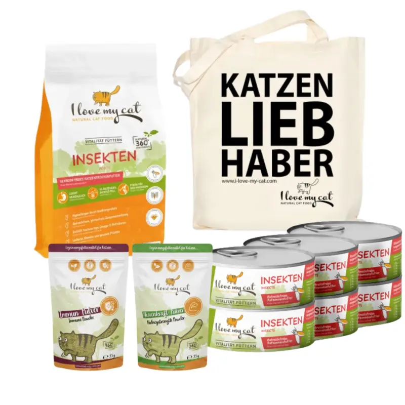 Abverkauf I love my cat Sparset für ernährungssensible Katzen: Trocken- Nassfutter