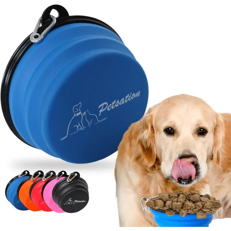 Echt Petsation Faltbarer Reisenapf Blau 2x350 cm³