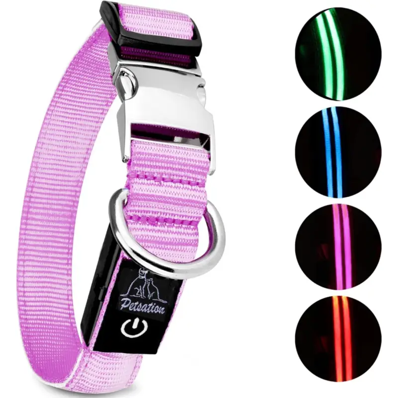 Neue Ware Petsation Leuchthalsband Hundehalsband pink M