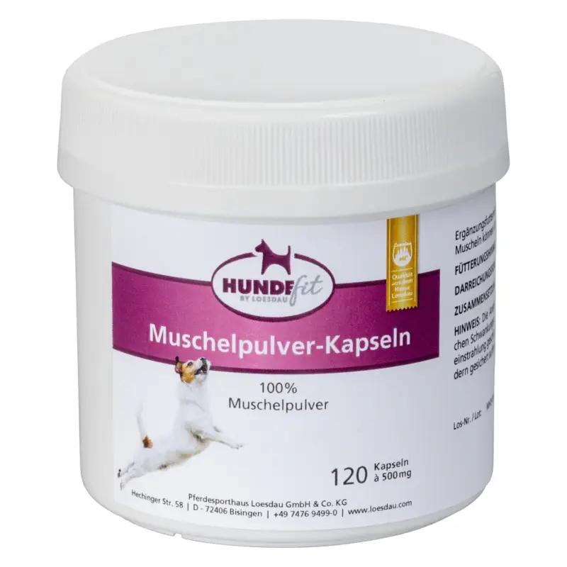 HUNDEfit by Loesdau Muschelpulver-Kapseln pur für Hunde Geprüft