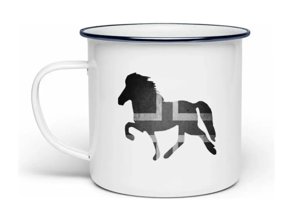 Garantierte Lieferung Icelandic Horse Islandpferde Emaille Tasse