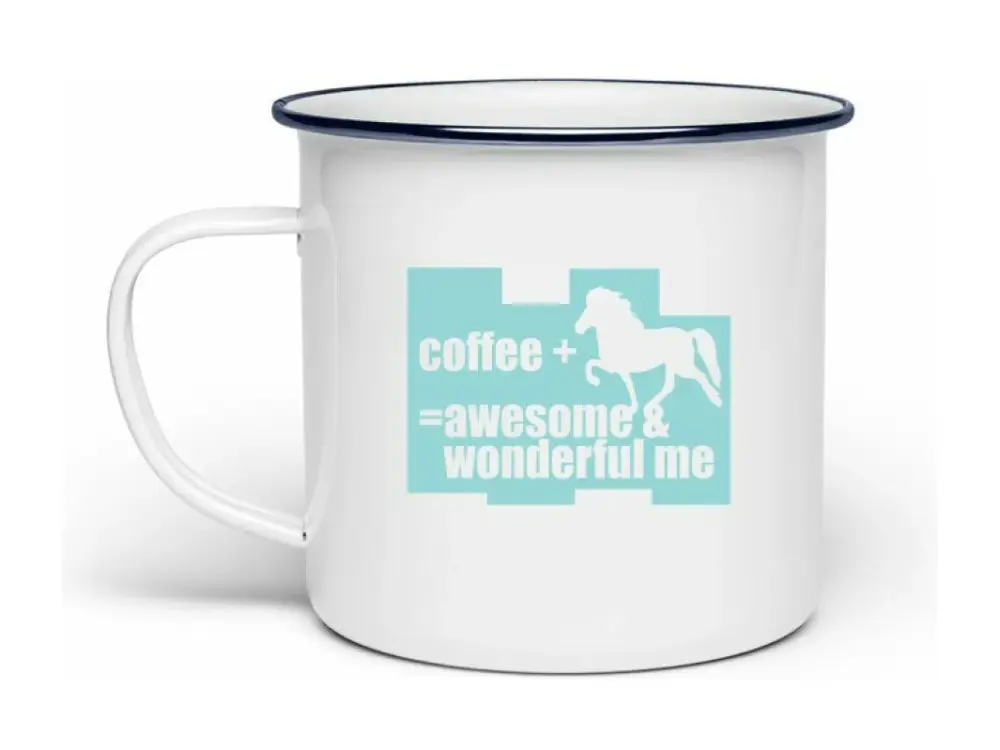 Billig Icelandic Horse Islandpferde Emaille Tasse