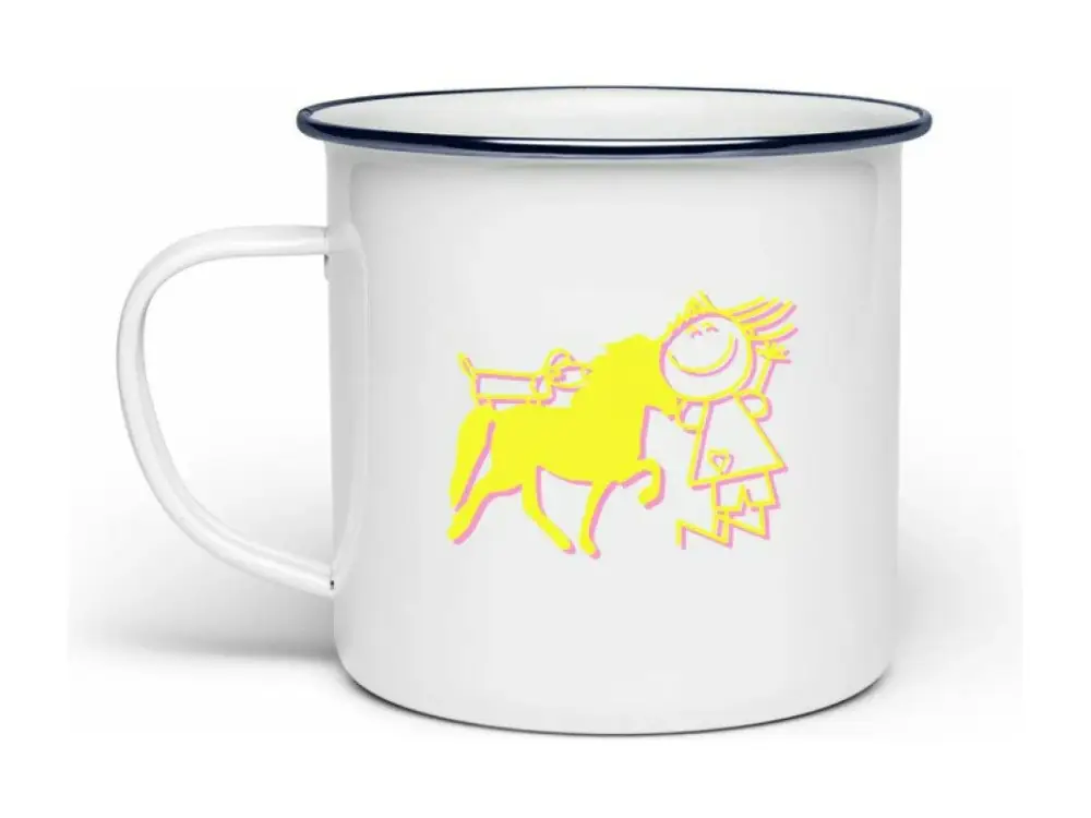 Icelandic Horse Islandpferde Emaille Tasse Knallerangebot